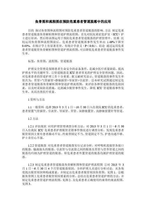 鱼骨图和流程图在预防危重患者管道脱落中的应用