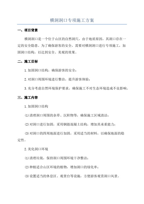 横洞洞口专项施工方案