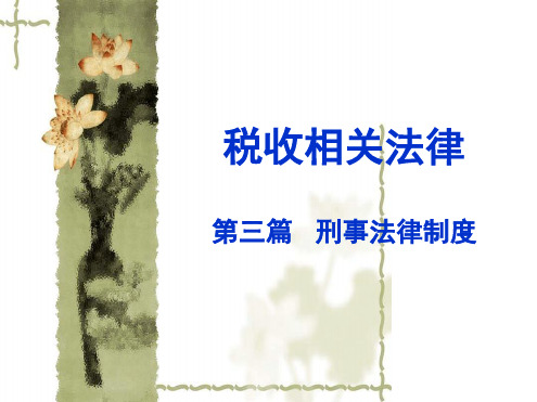 税收相关法律知识刑事法律制度