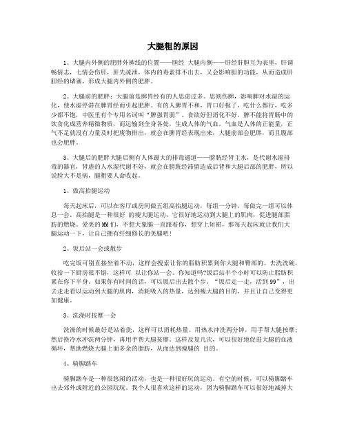 大腿粗的原因