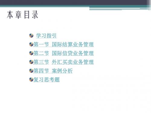 第八章 商业银行经营管理国际业务管理