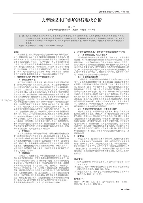 大型燃煤电厂锅炉运行现状分析