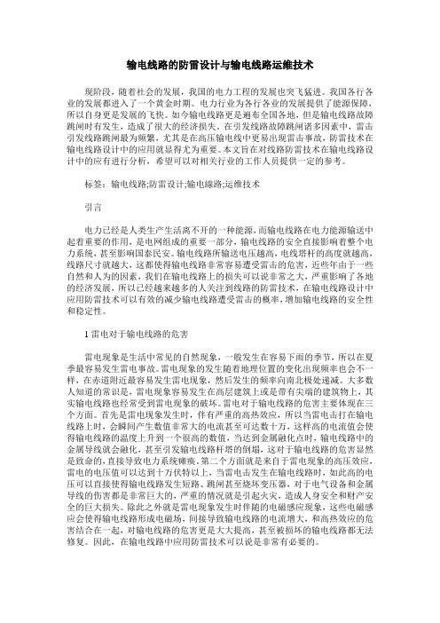 输电线路的防雷设计与输电线路运维技术_0