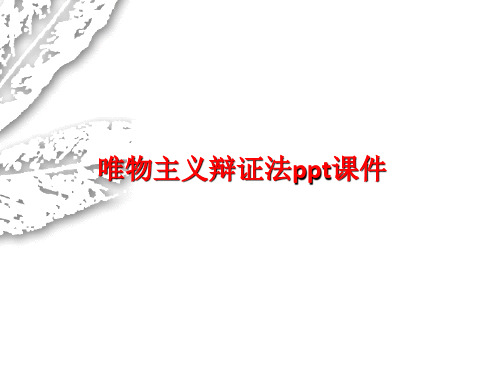 唯物主义辩证法ppt课件