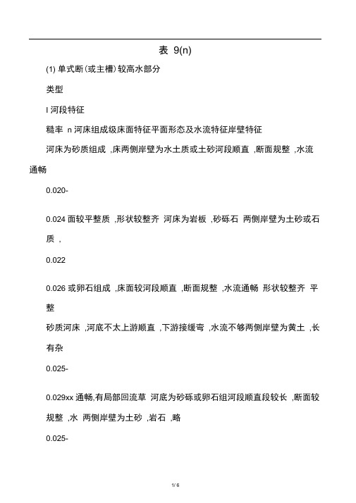 天然河道糙率
