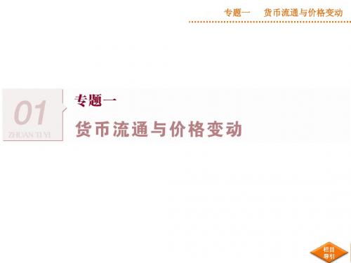 专题1货币流通与价格变动