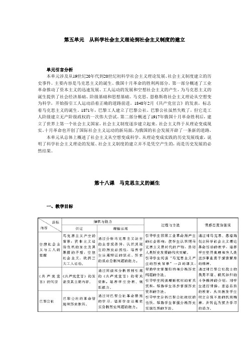 第五单元从科学社会主义理论到社会主义制度的建立