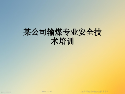 某公司输煤专业安全技术培训