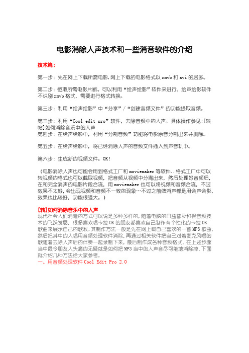 视频人声消除技术
