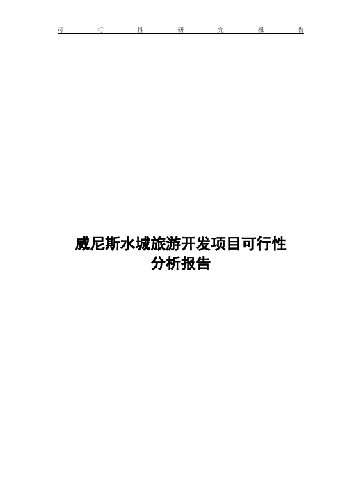 威尼斯水城旅游开发项目可行性研究报告102