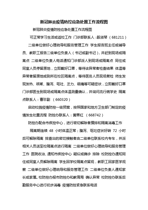 新冠肺炎疫情防控应急处置工作流程图
