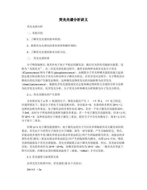 荧光光谱分析讲义