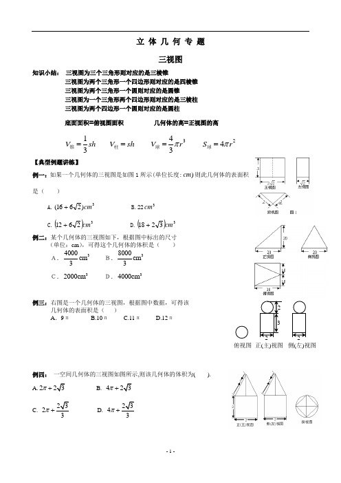 立体几何三视图3.16