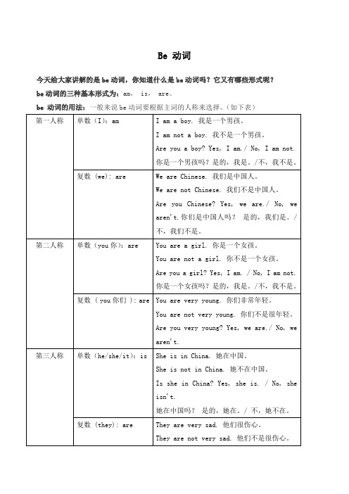 be动词的用法教学
