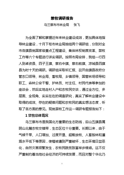 禁牧调研报告