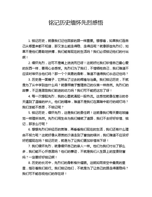 铭记历史缅怀先烈感悟