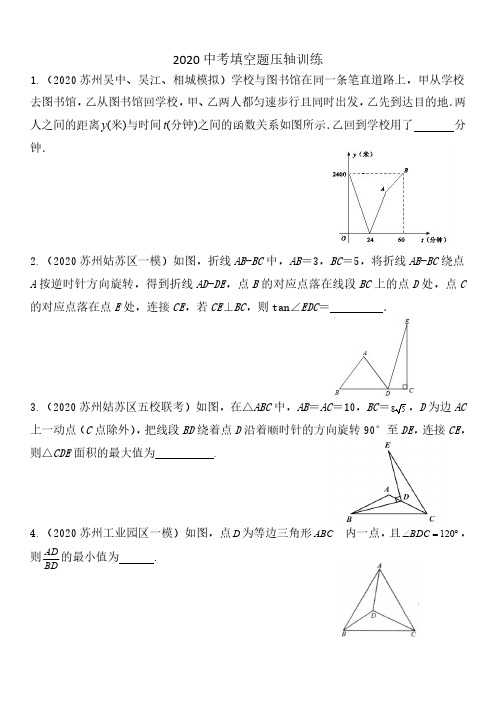 2020年中考冲刺填空题压轴训练(PDF版含答案)