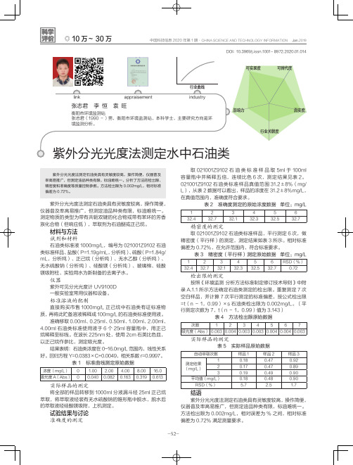 紫外分光光度法测定水中石油类