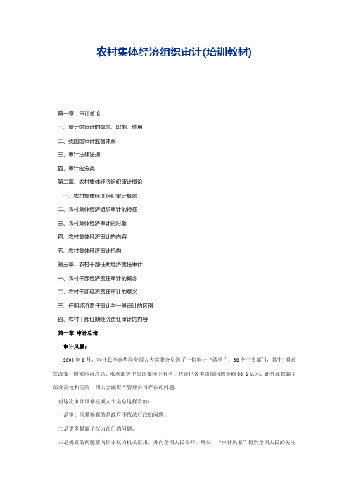 农村集体经济组织审计