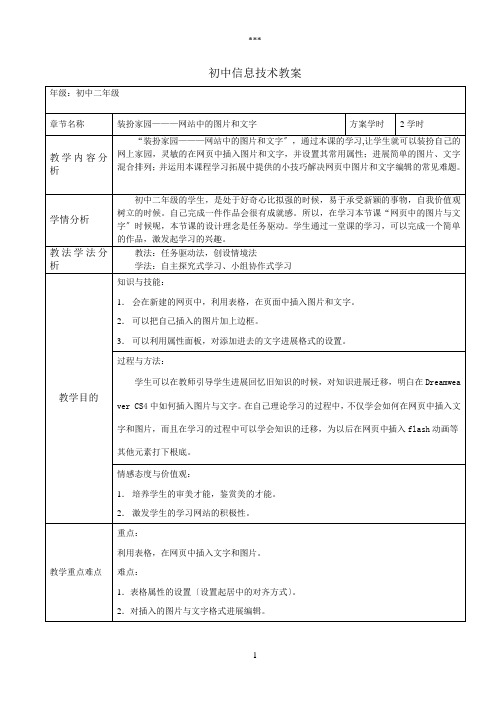 网页中图片与文字的使用