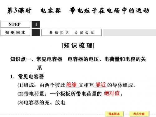 高三物理(鲁科版)一轮复习配套课件：6-3电容器 带电粒子在电场中的运动