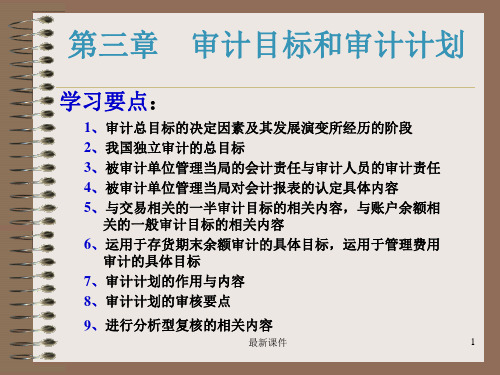 第3章-审计目标与审计计划