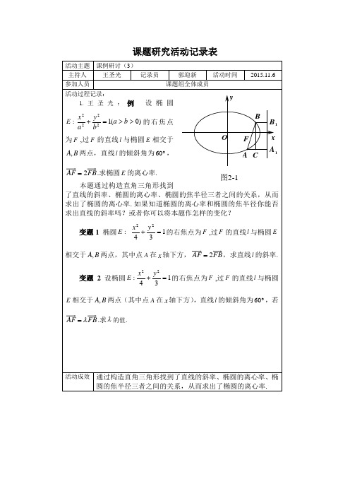 课题研究活动记录表