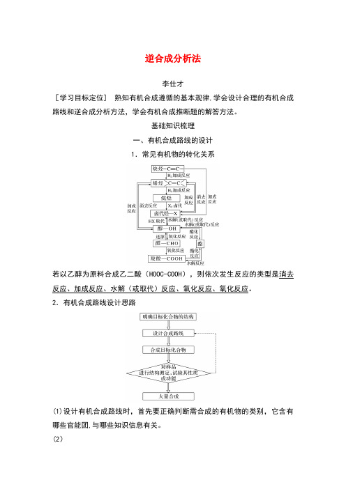 2019高考化学一轮复习 逆合成分析法学案(含解析)