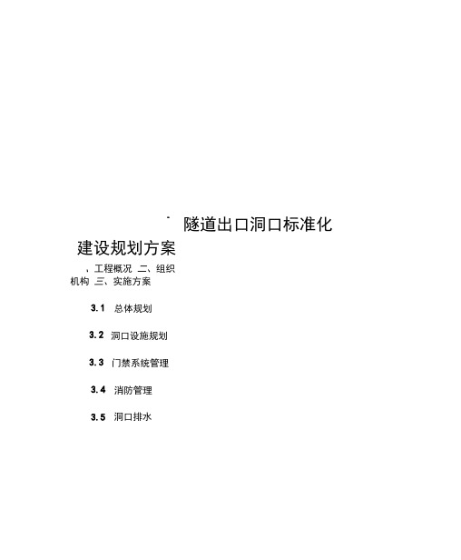 隧道出口洞口标准建设规划方案