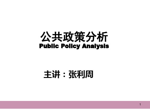 公共政策分析的基本理论与框架