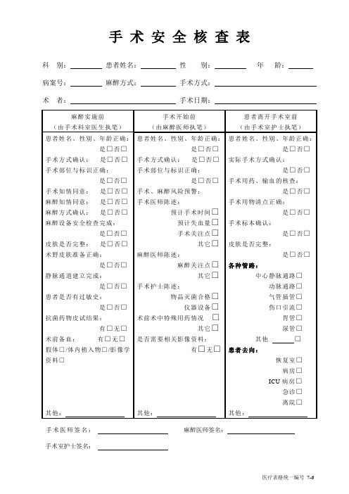 安全核查表1