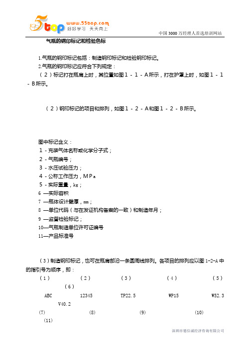 气瓶的钢印标记和检验色标
