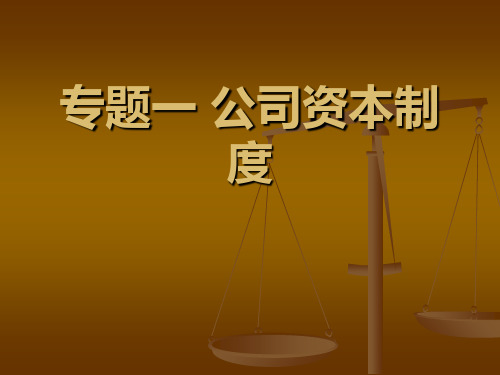 专题一 公司资本制ppt课件