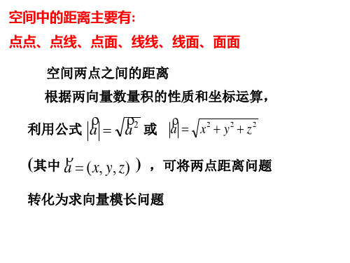 用空间向量求距离