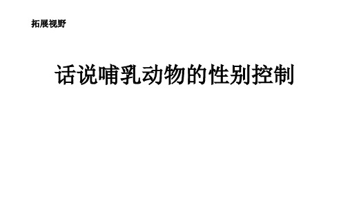 话说哺乳动物的性别控制