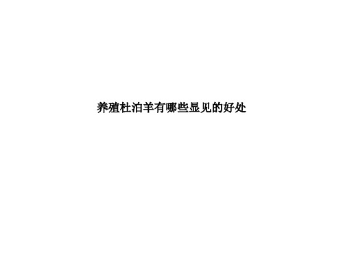 养殖杜泊羊有哪些显见的好处