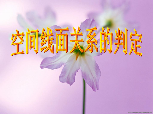 空间线面关系的判定