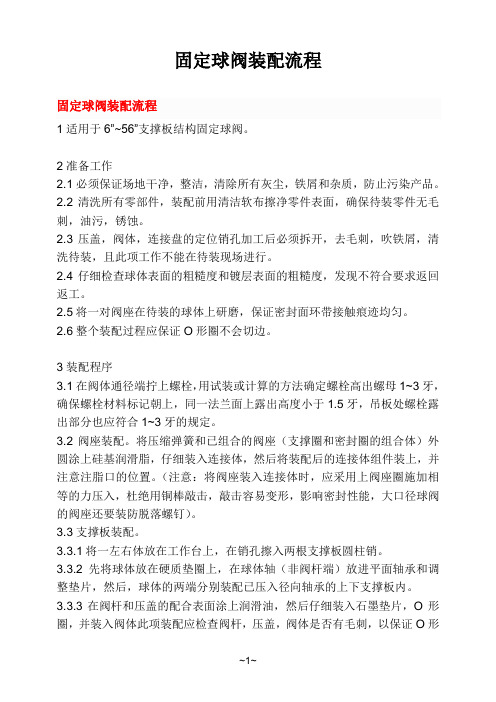 固定球阀装配流程