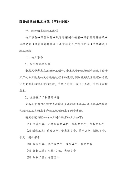 防排烟系统施工方案(消防安装)