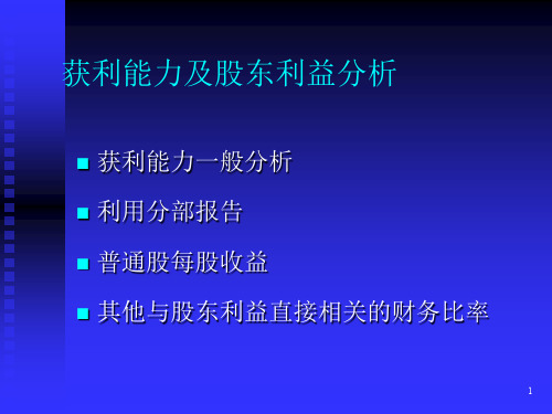 财务获利能力及股东利益分析(ppt 56页)