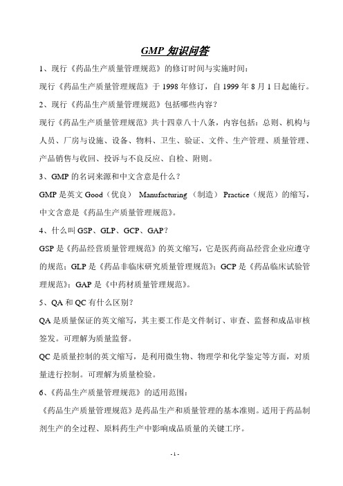 GMP知识问答