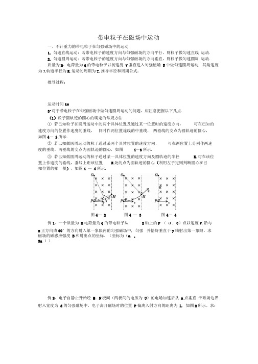 带电粒子在磁场中运动解题方法及经典例题