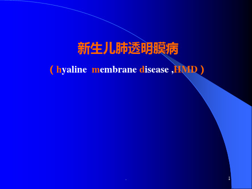 新生儿肺透明膜病PPT参考课件