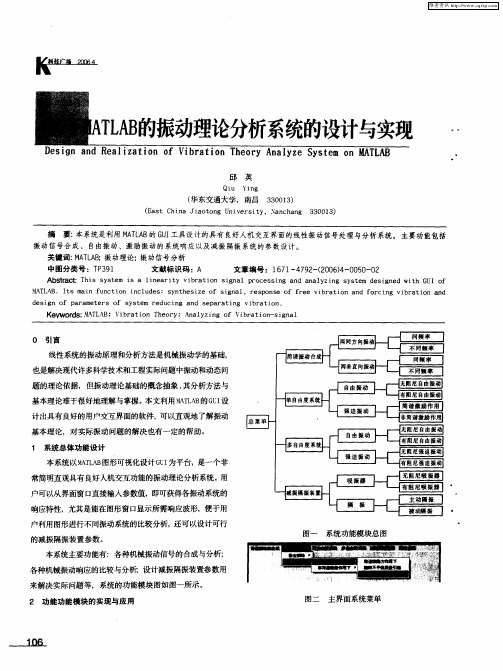 基于MATLAB的振动理论分析系统的设计与实现