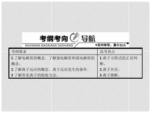 高考化学一轮复习 2.2 电解质 离子反应讲解课件 鲁科版