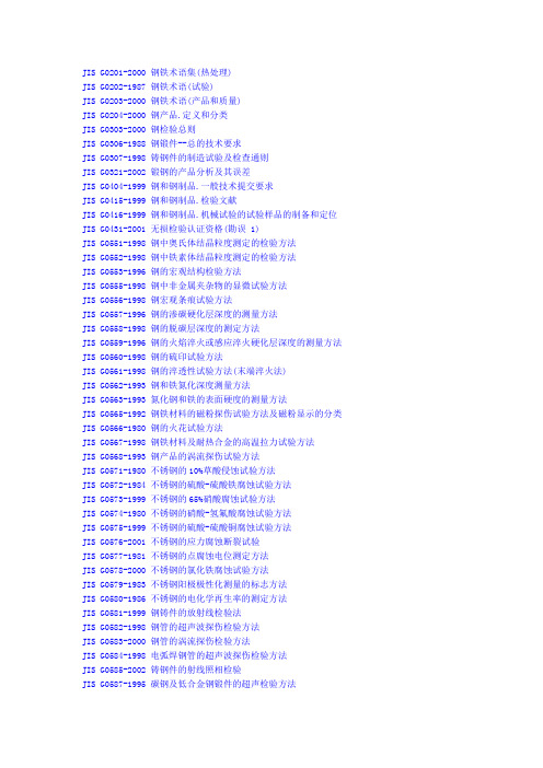 JIS G 钢铁
