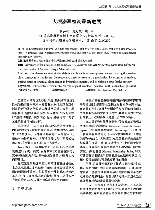 大坝渗漏检测最新进展