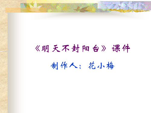 《明天不封阳台》ppt课件3