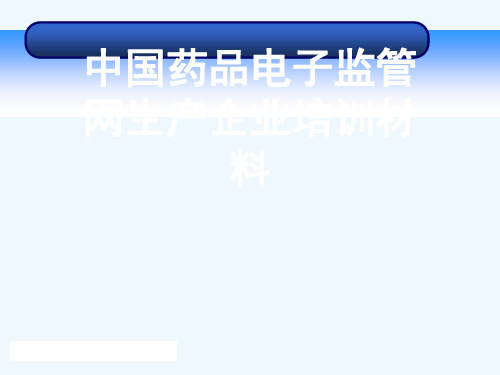 中国药品电子监管网生产企业培训材料[可修改版ppt]