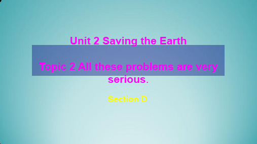 仁爱版英语九年级上册：Unit 2 Topic 2. All these problems are very serious.Section D  课件(共19张PPT